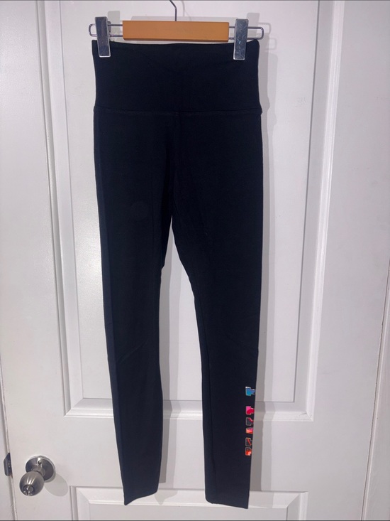 PINK Victoria's Secret Pants - PINK Victoria's Secret Black High-Waist Leggings with Color Block Icons